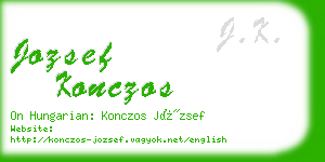 jozsef konczos business card